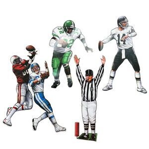 4 VTG 1991 Beistle Cut Out Football Players Super Bowl Party Decor Tailgate Lot